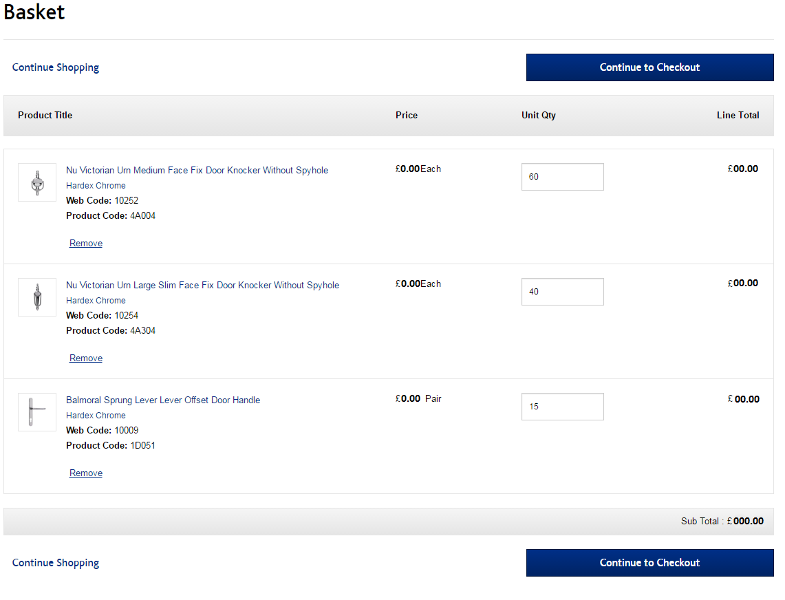 View Basket Screen Capture