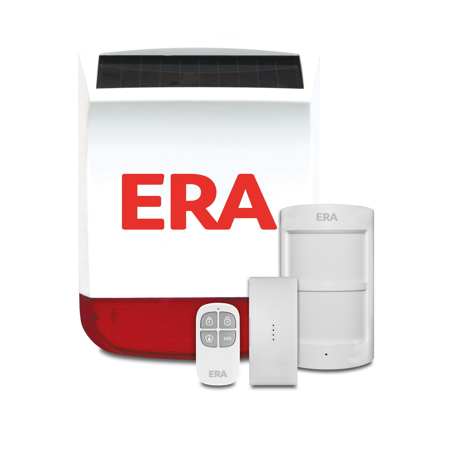 ERA Valiant Wireless Solar Siren Starter Alarm Kit (Red Lens)